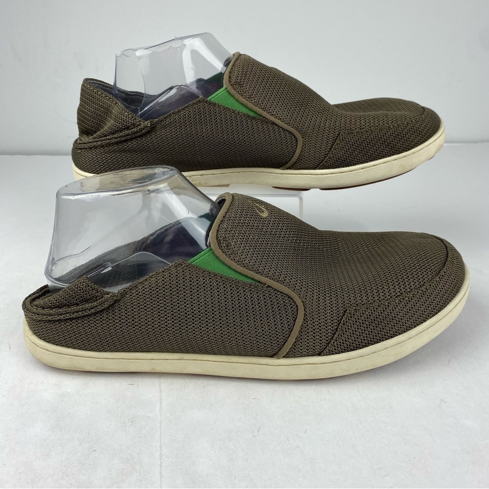 Olukai Mens 10 Brown Nohea Mesh Slip On Sneakers Foldable Heel